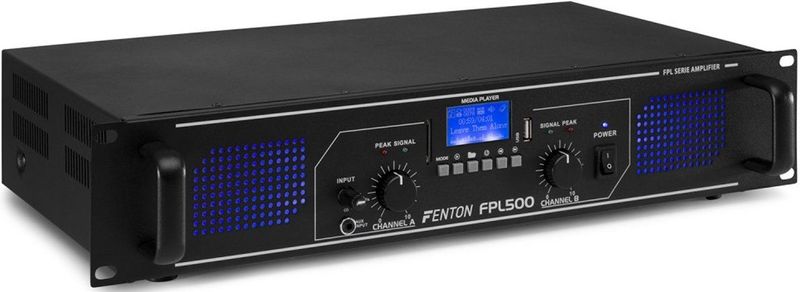 Versterker 2x 250W - Fenton FPL500 digitale klasse-D versterker met Bluetooth en mp3 speler