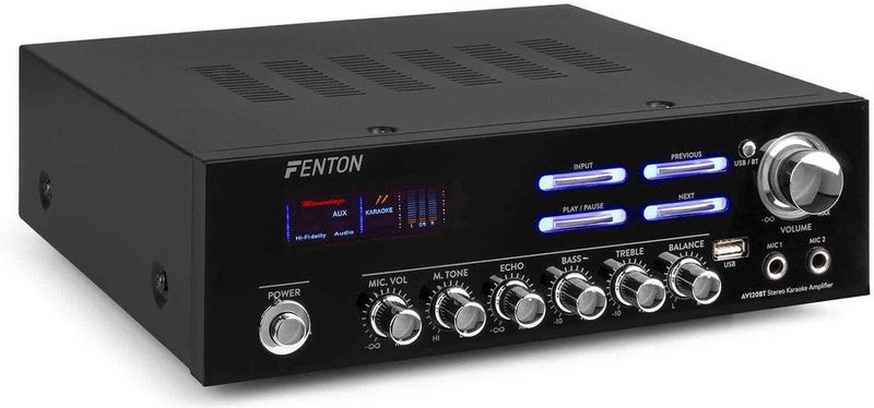 Fenton - AV120BT - Stereo Versterker - Zwart - 2x 60W - Bluetooth
