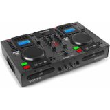 DJ set met Dubbele CD/USB Speler en Mixer - Vonyx CDJ450 - Standalone DJ-controller met Bluetooth en Effecten