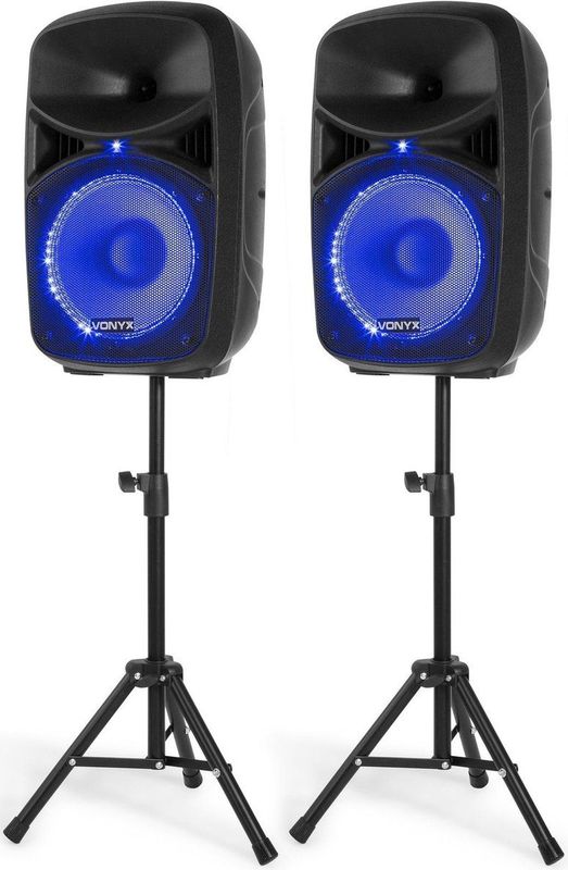 Vonyx - VPS102A - Speakerset - Met LED Verlichting - Bluetooth - 600 Watt