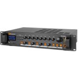 100V versterker - Power Dynamics PDV360MP3 4-zone versterker voor 100V (omroep) systemen met o.a Bluetooth, radio en mp3 speler - 360W
