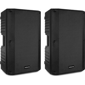 Speakerset Bluetooth - Vonyx VSA120S - Actieve Speakerset met Mp3 Speler - 800W - 12''