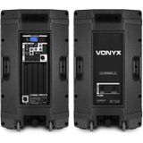 Speakers - Vonyx VSA150S speakerset met ingebouwde versterker, Bluetooth en mp3 speler - 1000W - Plug and play - Voor muziek, zang en spraak!