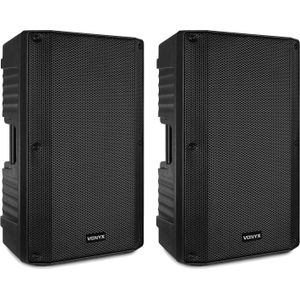 Speakers - Vonyx VSA150S speakerset met ingebouwde versterker, Bluetooth en mp3 speler - 1000W - Plug and play - Voor muziek, zang en spraak!