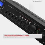 Versterker 100V - Power Dynamics PRM240 100V versterker met Bluetooth en mp3 speler - 240W