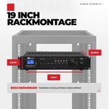 Versterker 100V - Power Dynamics PRM240 100V versterker met Bluetooth en mp3 speler - 240W