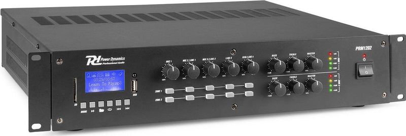 100V Versterker - Power Dynamics PRM1202 - Bluetooth - 2-zones - 2x 120W