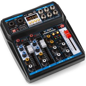 Mengpaneel - Vonyx VMM-P500 Mixer met Bluetoot - Mp3 Speler en Digitale Sound Processor (echo & Delay Effecten)