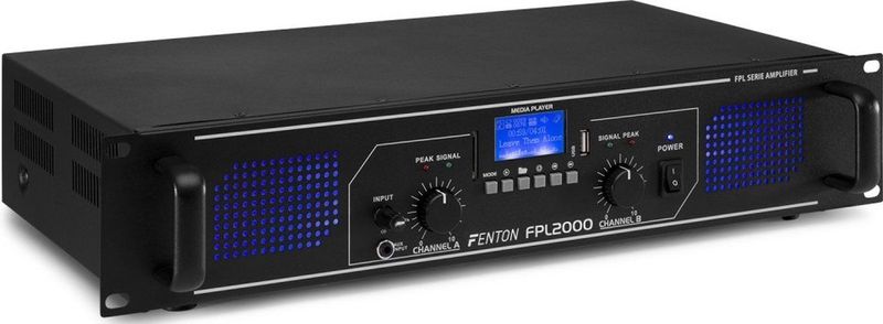 Fenton - FPL2000 Versterker - 2x 1000W - Bluetooth - Mp3 Speler