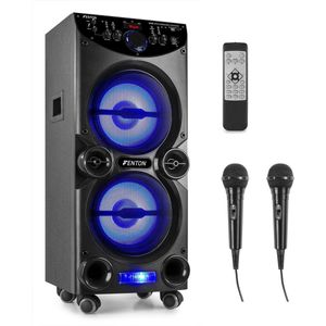 Karaoke set met 2 Microfoons en LED Effect Licht