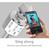 Karaoke Microfoon met Bluetooth en Echo Effect - Speaker - MP3 - Zilver