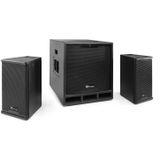 Speakerset - Power Dynamics Combo 1500 actieve speakerset Bluetooth - 2.1 speakerset met actieve subwoofer en tops - 1500W