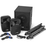 MAX MX700 DJ speakerset met subwoofer - 700W - Zwart