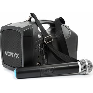 Portable Speaker - Vonyx ST014 Draagbaar Omroepsyteem met Draadloze Handmicrofoo