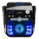 Karaoke Set met 2 Microfoons en LED Verlichting - Fenton SBS20B - Voor Volwassenen en Kinderen - Bluetooth - CD+G - Zwart