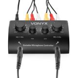 Vonyx AV430B karaoke set met 2x karaoke microfoon en mixer - Zwart