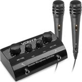 Vonyx AV430B karaoke set met 2x karaoke microfoon en mixer - Zwart