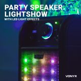 Karaoke Set met LED Lichteffecten en Ingebouwde Accu - Vonyx SBS50B-PLUS - Bluetooth Speaker Met Microfoon