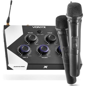 Karaoke Set met Bluetooth en 2 Karaoke Microfoons - Vonyx AV510 - Voor Volwassenen