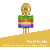 MAX KM15G Karaoke Microfoon - Draadloos - LED - Bluetooth - Goud