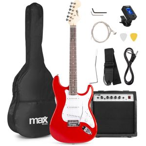 MAX Gigkit Elektrische Gitaar - Incl. Versterker - Rood