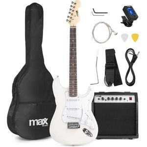 MAX Gigkit Elektrische Gitaar - Wit - Incl. Versterker en Accessoires