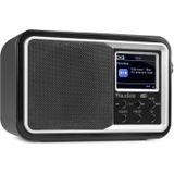 Draagbare DAB radio met Bluetooth - Audizio Anzio - Ideaal als Bluetooth speaker, Wekkerradio of FM radio - Retro radio met accu - Zwart