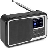 Draagbare DAB radio met Bluetooth - Audizio Anzio - Ideaal als Bluetooth speaker, Wekkerradio of FM radio - Retro radio met accu - Zwart