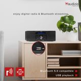 DAB Radio met CD Spele - Bluetoot - USB Mp3 Speler en Radio - Stereo - Zwart - Audizio Prato