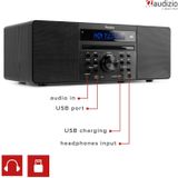 Audizio Prato - DAB Radio met CD Speler - Bluetooth - Zwart