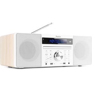 DAB Radio met CD Spele - Bluetoot - USB Mp3 Speler en Radio - Stereo - Wit - Audizio Prato