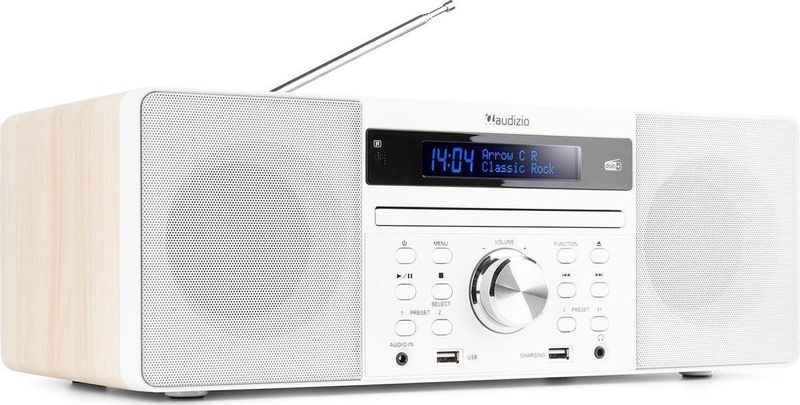 AUDIZIO Prato - DAB Radio - Wit - Met CD-Speler en Bluetooth
