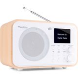 DAB Radio met Bluetooth - Audizio Milan - DAB Radio Retro met Accu en FM Radio - Wit