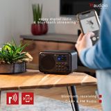 DAB Radio met Bluetooth - Audizio Milan - DAB Radio Retro met Accu en FM Radio - Zwart