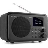 DAB radio met Bluetooth - Audizio Milan - DAB radio retro met accu en FM radio - Zwart