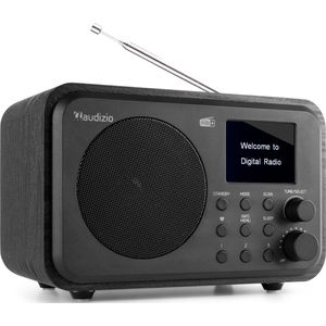 DAB Radio met Bluetooth - Audizio Milan - DAB Radio Retro met Accu en FM Radio - Zwart