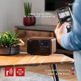 DAB Radio met Bluetooth - Audizio Milan - DAB Radio Retro met Accu en FM Radio - Hout