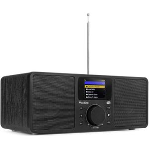 DAB Radio met Bluetooth en Internetradio - Audizio Rome - Wekkerradio - Wifi - AUX - 2 Speakers