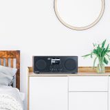 DAB Radio met Bluetooth en Internetradio - Audizio Rome - Wekkerradio - Wifi - AUX - 2 Speakers - Hout