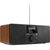 DAB Radio met Bluetooth en Internetradio - Audizio Rome - Wekkerradio - Wifi - AUX - 2 Speakers - Hout