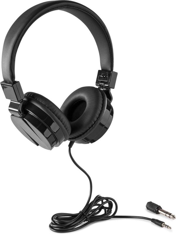 DJ koptelefoon - Vonyx VH120 DJ hoofdtelefoon - on-ear - inklapbare oorschelpen - voor beginnende en gevorderde DJ's - Zwart