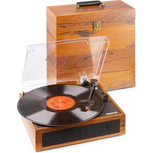 Platenspeler met Ingebouwde Speakers en Bluetooth - Fenton RP170L - Met Platenkoffer - Lightwood