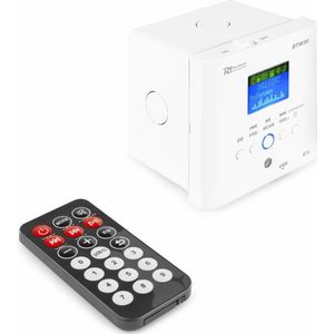Stereo versterker - Power Dynamics inbouw mini versterker met Bluetooth, mp3 speler en radio - Incl. afstandsbediening - 30W
