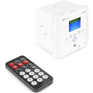 Stereo versterker - Power Dynamics inbouw mini versterker met Bluetooth, mp3 speler en radio - Incl. afstandsbediening - 30W