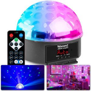 Discobal met 6 Kleuren en Afstandbediening - BeamZ JB60R - 5 DMX Kanalen - LED Discolamp Lichteffect