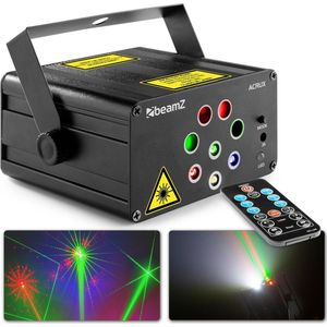 BeamZ - Acrux - Party Laser - Rood / Groen - Met Gekleurde LED's