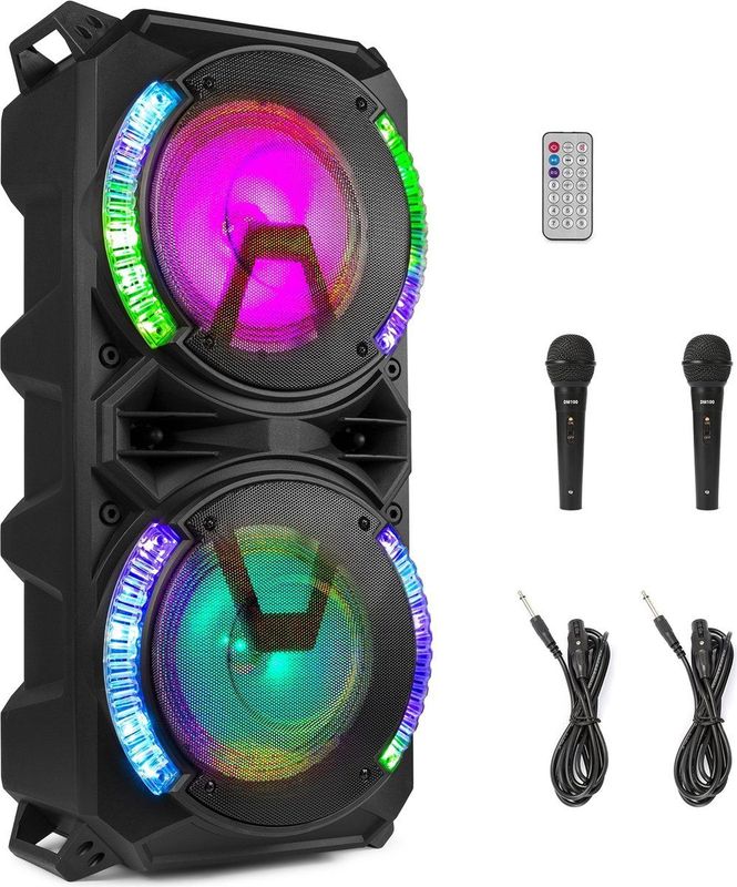 Fenton - LIVE280 - Party Speaker - Bluetooth - 900 Watt - Karaoke Set met 2 Microfoons