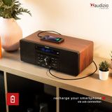 DAB Radio met CD Spele - Bluetoot - USB Mp3 Speler en Radio - Stereo - Hout - Audizio Prato
