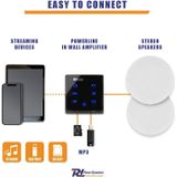 Stereo versterker - Powerline A50B inbouw versterker met Bluetooth - 2x 20W