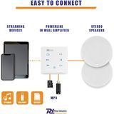 Stereo versterker - Powerline A50W inbouw versterker met Bluetooth - 2x 20W